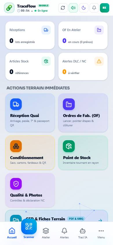 L'accueil de l'application mobile.